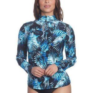 New Swimsuit Top Long Sleeves 1/2 zipper Rashguard
